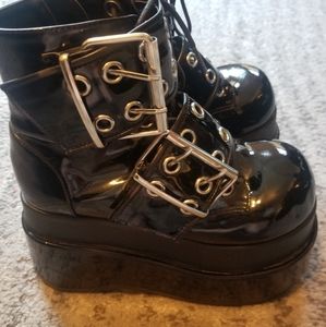 Demonia Black Platform Boots Bear-104